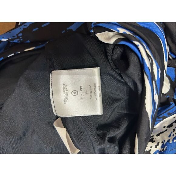 BCBGmaxazria LARKSPUR BLUE RUCHED CAP SLEEVE RAYON JERSEY DRESS Size XS - Picture 9 of 11